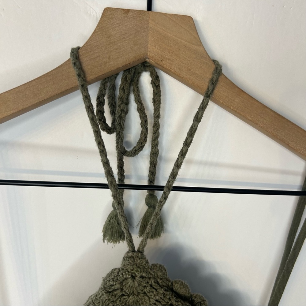 Aerie Green Pool-to-Party Crochet Halter Mini Dress, Size Small - Picture 5 of 11